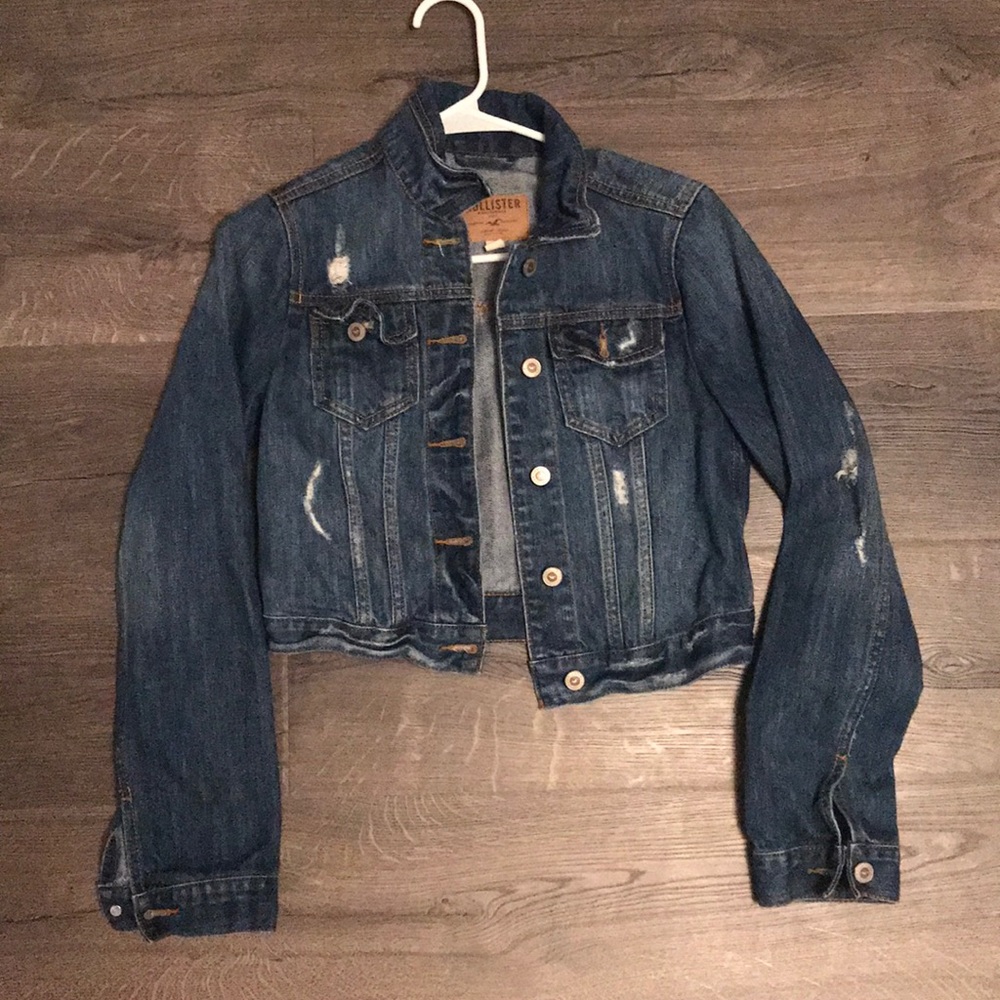 Distressed jean jacket